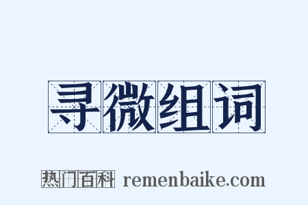 寻微组词是什么意思的图片